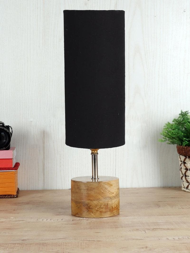 Buy Rustic Wood Table Lamp- Black Table Lamp from Vaaree