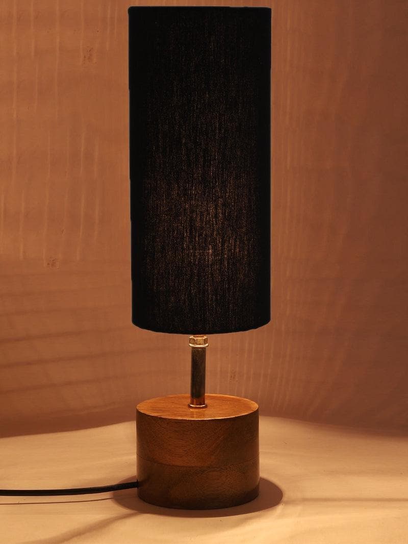 Buy Rustic Wood Table Lamp- Black Table Lamp from Vaaree