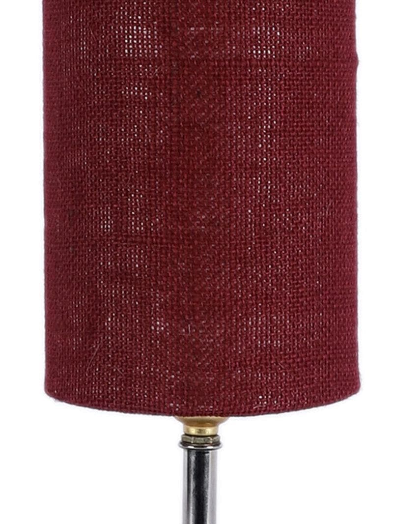 Buy Rustic Wood Table Lamp- Maroon Table Lamp from Vaaree