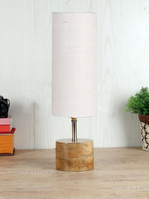 Table Lamp - Rustic Wood Table Lamp- White