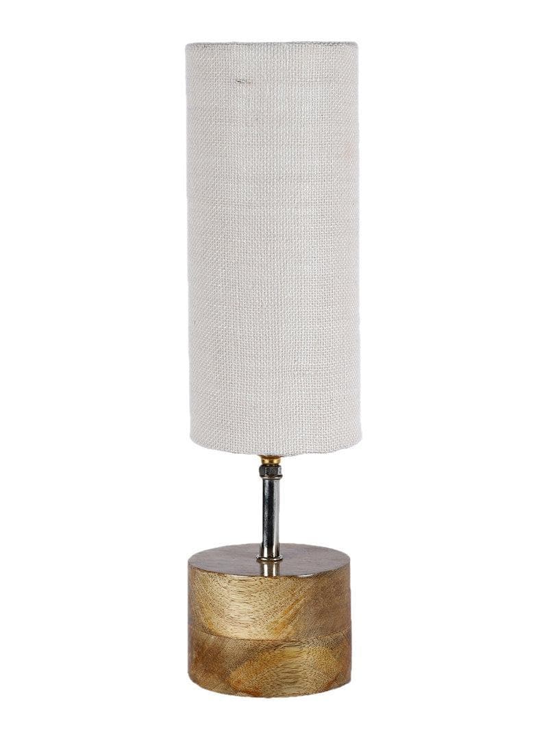 Table Lamp - Rustic Wood Table Lamp- White