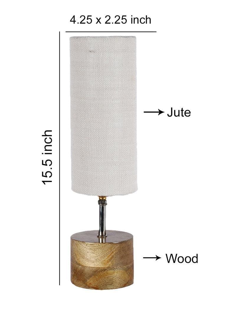 Buy Rustic Wood Table Lamp- White Table Lamp from Vaaree