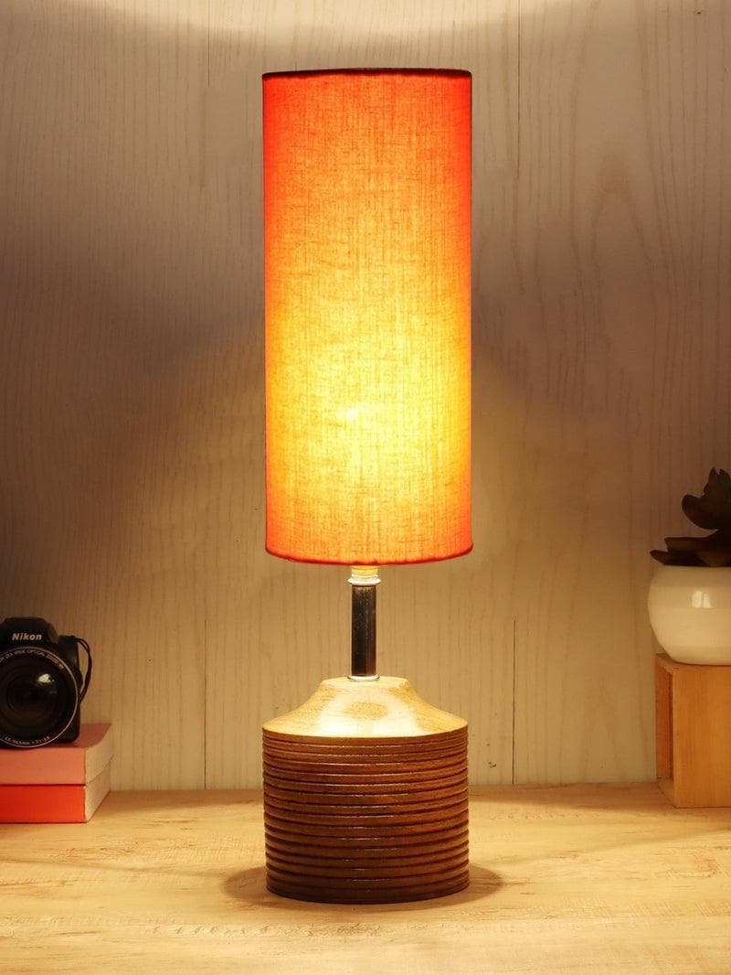 Buy Solids Galore Table Lamp - Orange Table Lamp from Vaaree