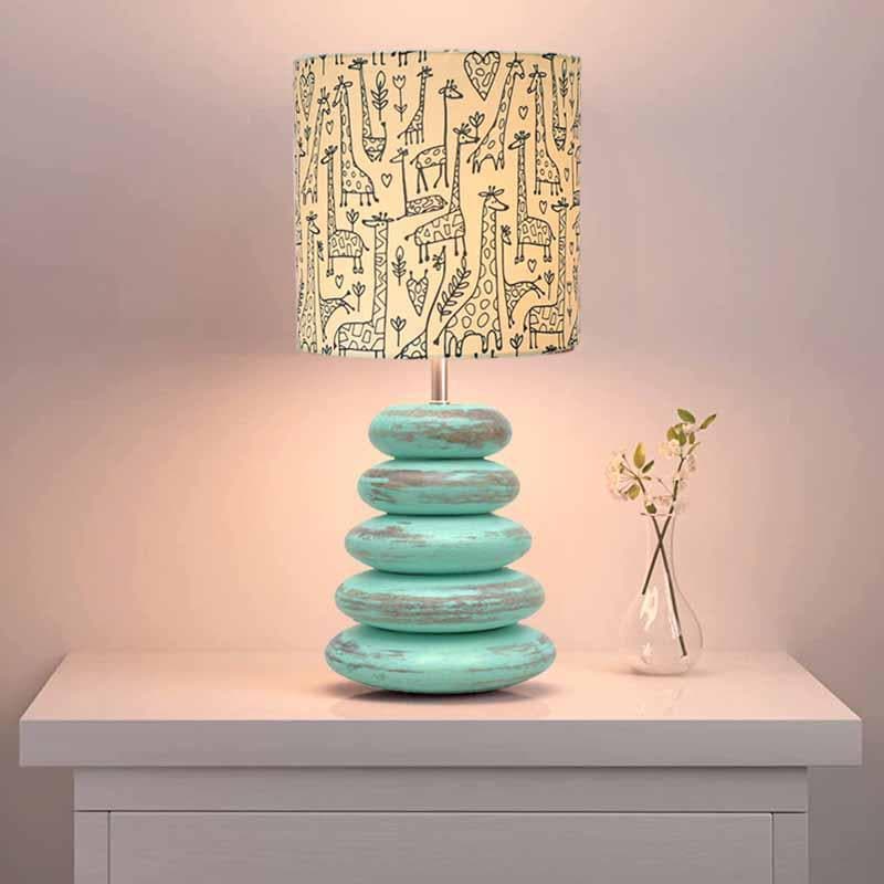 Buy Tall Tales Blue Wood Table Lamp Table Lamp from Vaaree