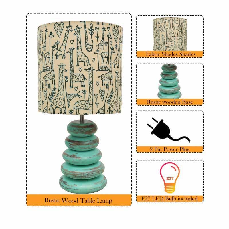 Buy Tall Tales Blue Wood Table Lamp Table Lamp from Vaaree