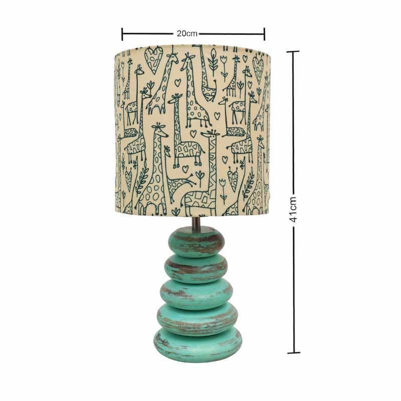 Buy Tall Tales Blue Wood Table Lamp Table Lamp from Vaaree