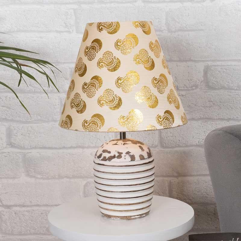 Buy White Gold Table Lamp Table Lamp from Vaaree