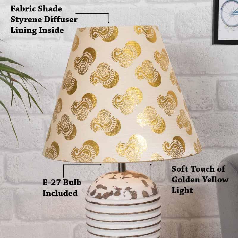 Buy White Gold Table Lamp Table Lamp from Vaaree