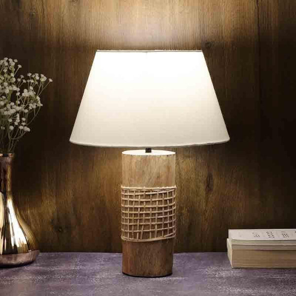 Table Lamp - Wicker White Lamp