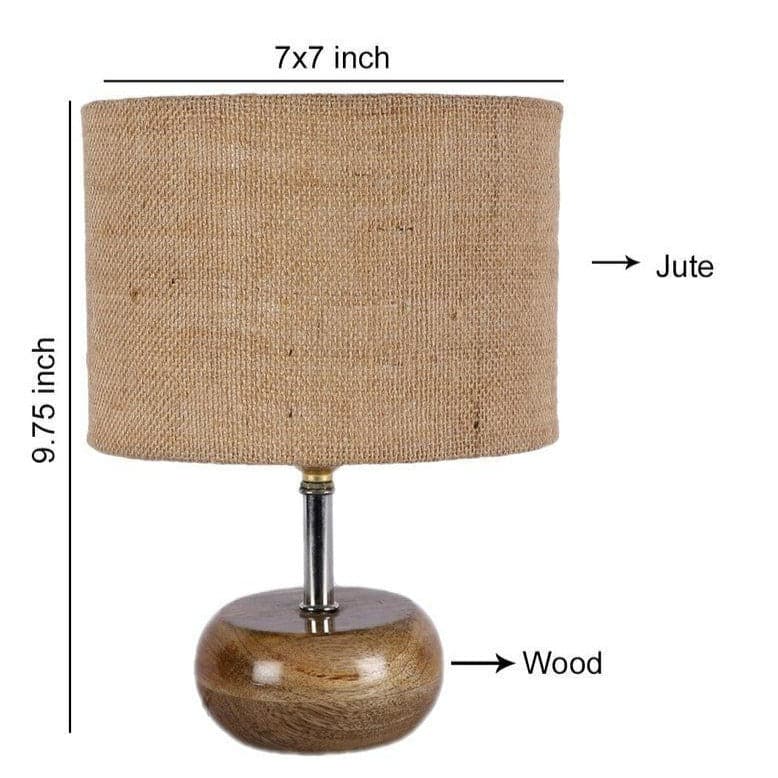 Table Lamp - Wood Pebble Table Lamp- Beige