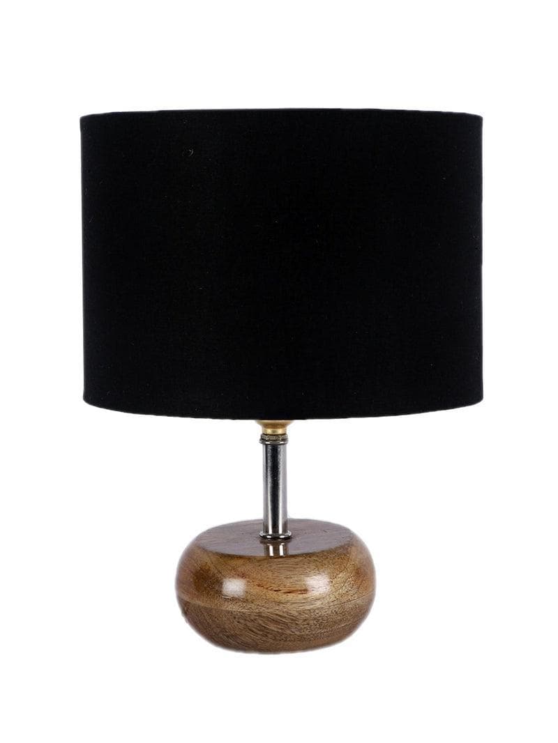 Table Lamp - Wood Pebble Table Lamp- Black