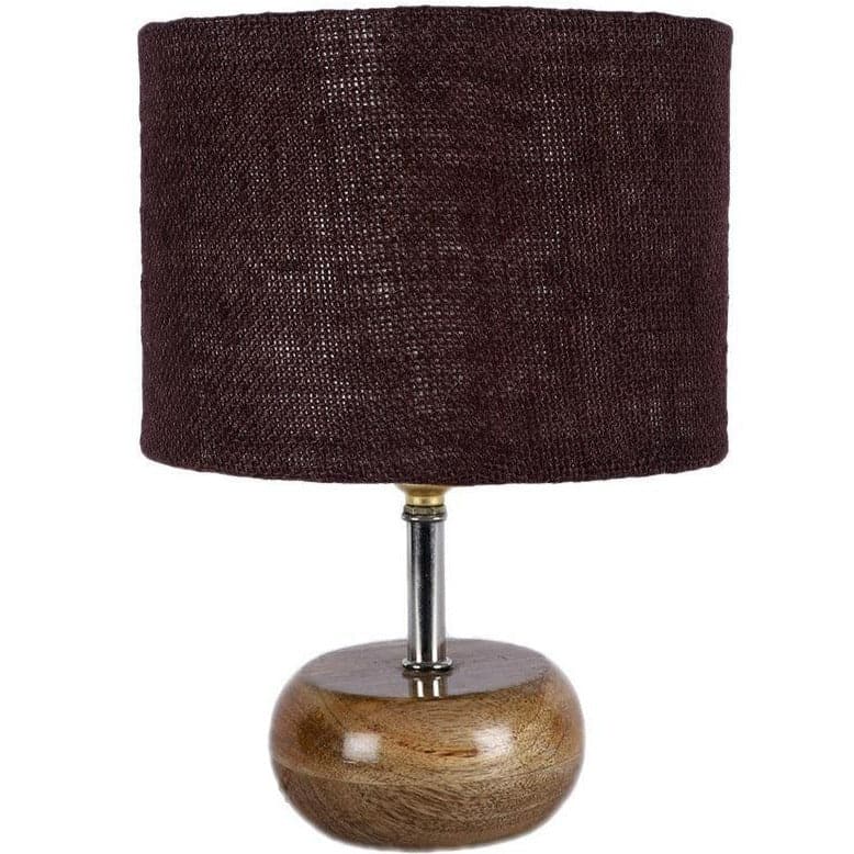 Table Lamp - Wood Pebble Table Lamp- Brown