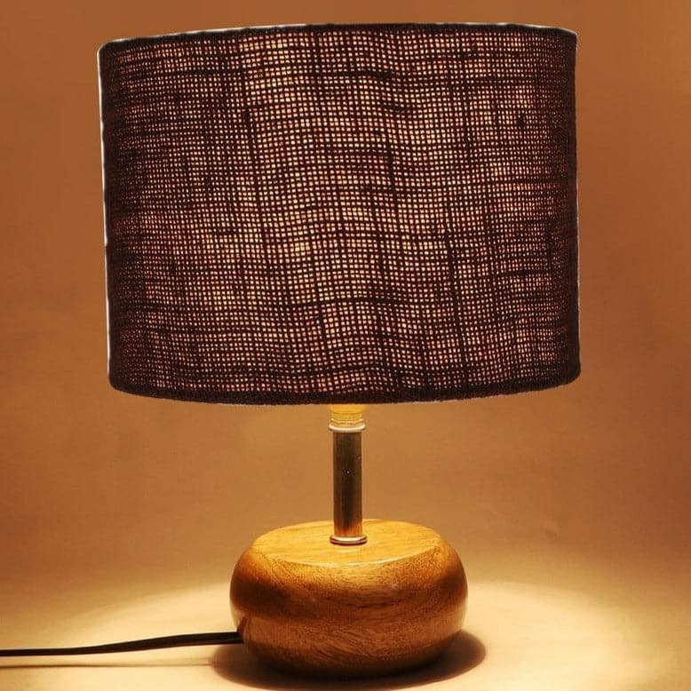 Table Lamp - Wood Pebble Table Lamp- Brown