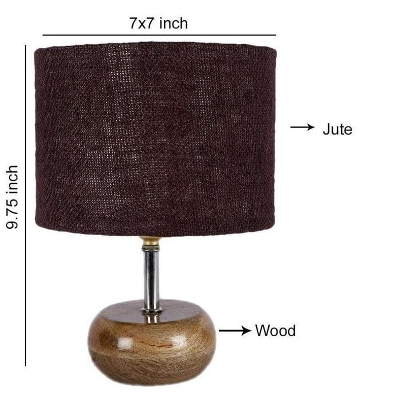 Table Lamp - Wood Pebble Table Lamp- Brown