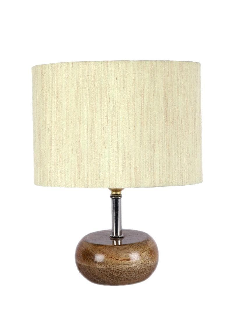 Table Lamp - Wood Pebble Table Lamp- Off-White