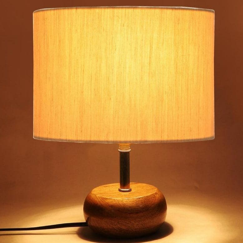 Table Lamp - Wood Pebble Table Lamp- Off-White