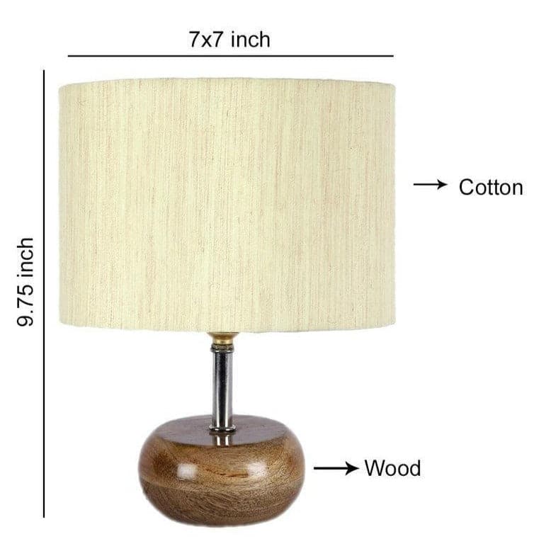 Table Lamp - Wood Pebble Table Lamp- Off-White