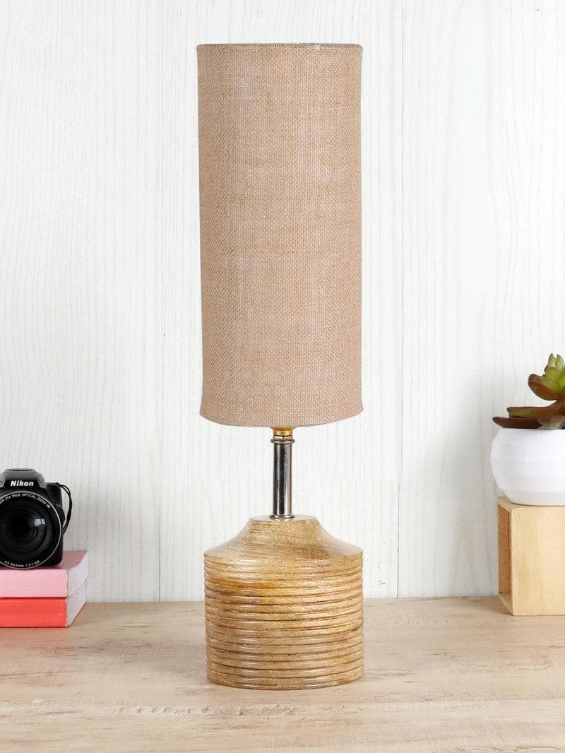 Buy Woody Table Lamp - Beige Table Lamp from Vaaree