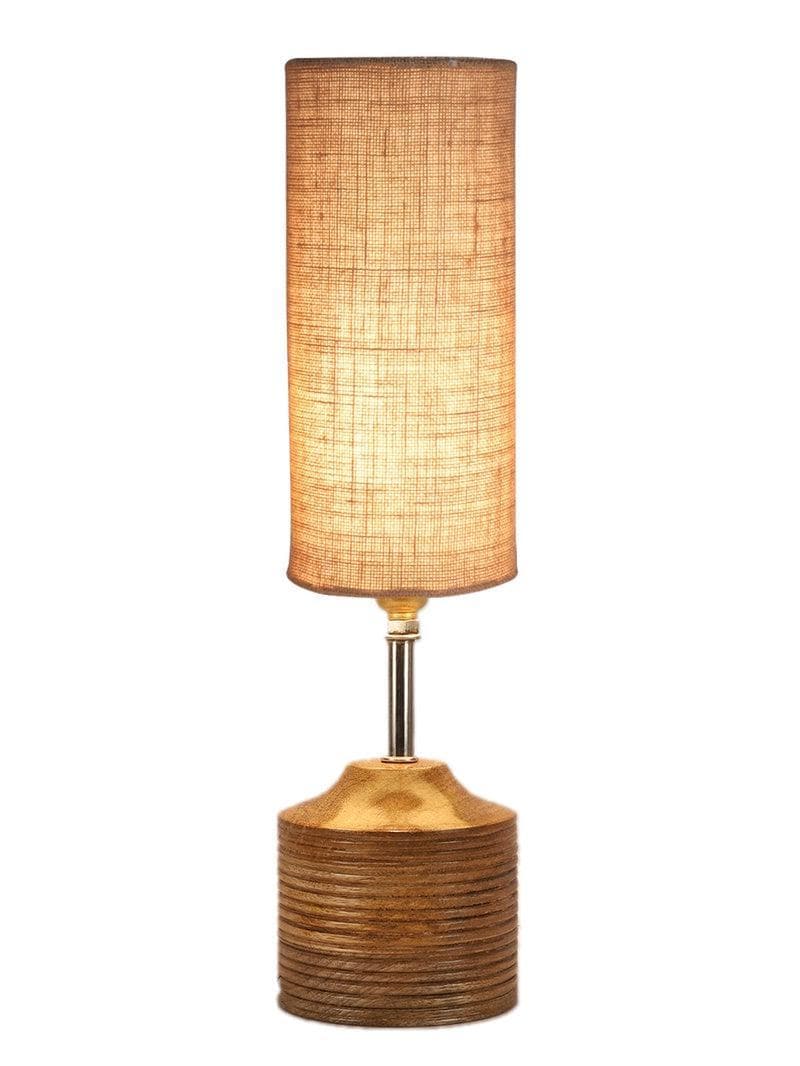 Buy Woody Table Lamp - Beige Table Lamp from Vaaree