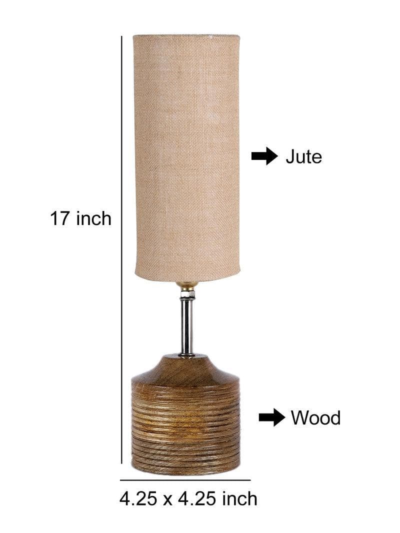 Buy Woody Table Lamp - Beige Table Lamp from Vaaree