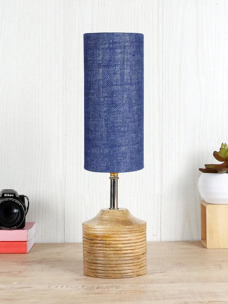 Buy Woody Table Lamp - Blue Table Lamp from Vaaree