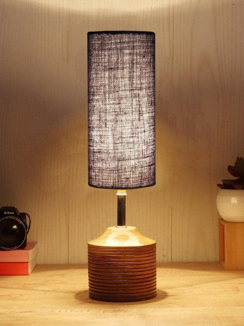 Buy Woody Table Lamp - Blue Table Lamp from Vaaree