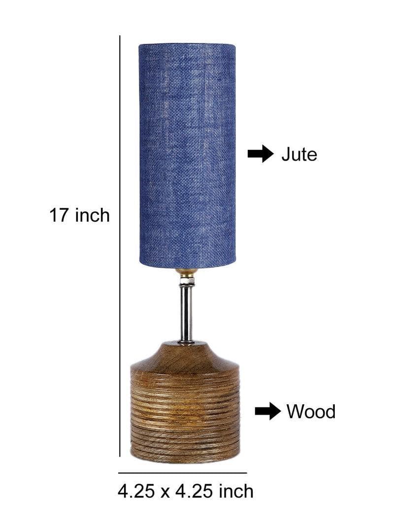 Buy Woody Table Lamp - Blue Table Lamp from Vaaree