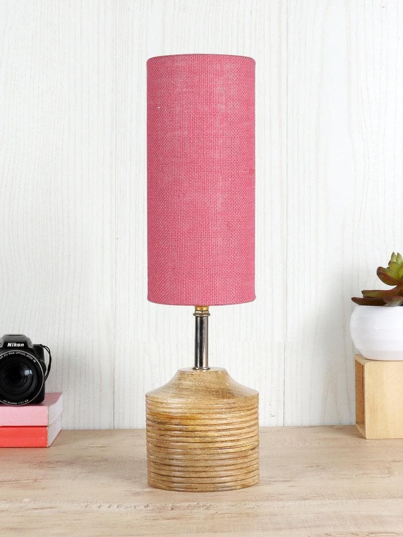 Buy Woody Table Lamp - Pink Table Lamp from Vaaree