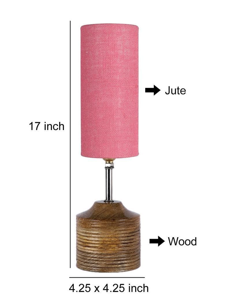 Buy Woody Table Lamp - Pink Table Lamp from Vaaree