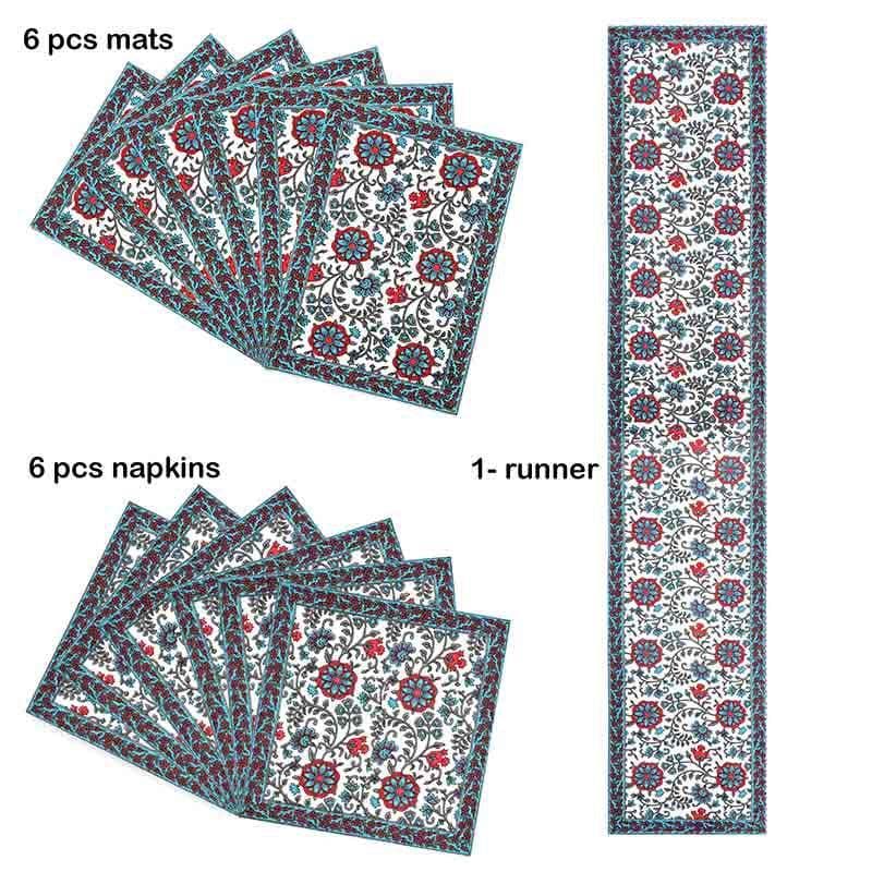 Table Linen Set - Phool Chakri Table Linen Set