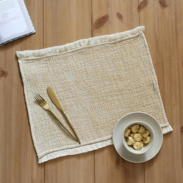 Table Mat - Matsya Vala Placemat - Beige