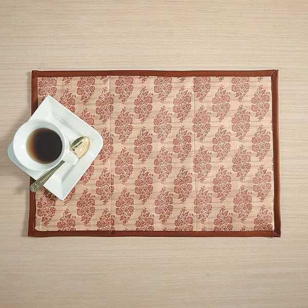 Table Mat - Beige Indie Printed Placemats - Set Of Two