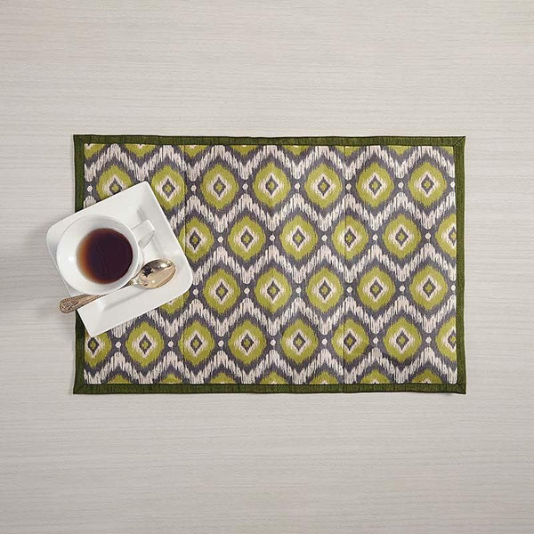 Table Mat - Mustard Modern Printed Placemats - Set Of Two