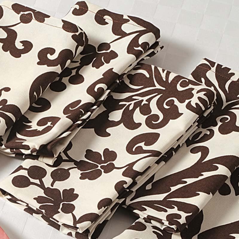 Buy Cream & Brown Table Napkin - Set Of Six Table Napkins from Vaaree