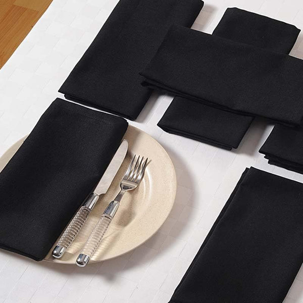 Table Napkin - Essentially Black Table Napkin - Set Of Six