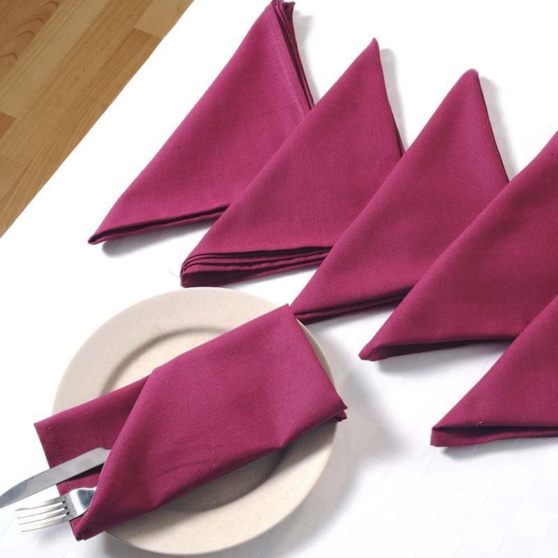 Buy Essentially Purple Table Napkin - Set Of Six Table Napkins from Vaaree