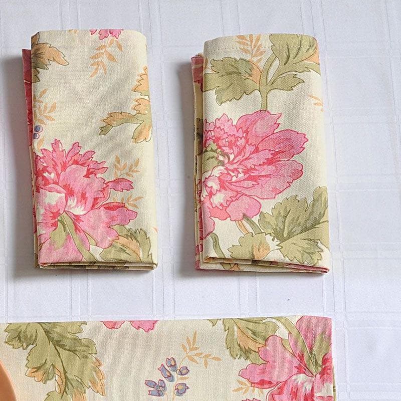 Buy Floral bliss Dinner Napkins - Set Of Six Table Napkins from Vaaree