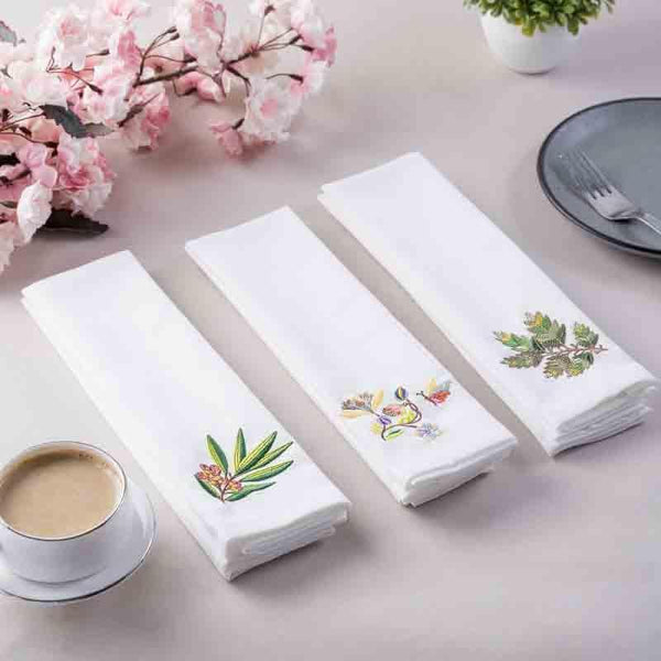 Table Napkin - Floral Napkins - Set Of Three