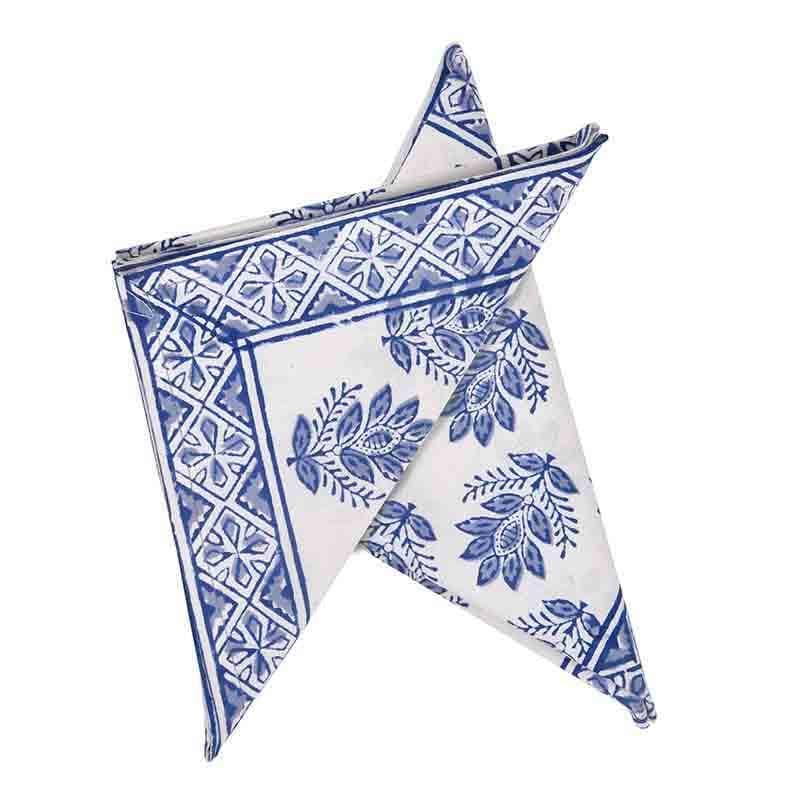 Buy Mehr Handblocked Table Napkin - Blue Table Napkins from Vaaree