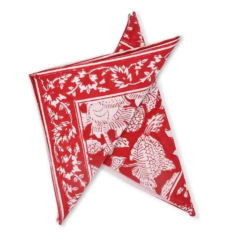 Buy Mehr Handblocked Table Napkin - Red Table Napkins from Vaaree