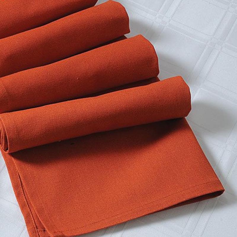 Buy Rust Orange Cotton Dinner Napkins - Set Of Six Table Napkins from Vaaree