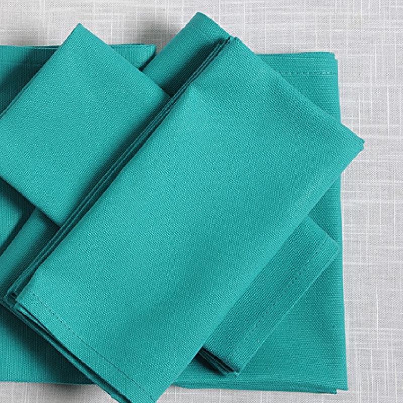 Buy Teal Blue Cotton Dinner Napkins - Set Of Six Table Napkins from Vaaree