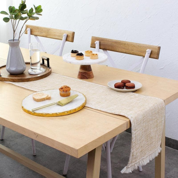 Buy Table Runner - Beige Textured Trance Table Runner at Vaaree online