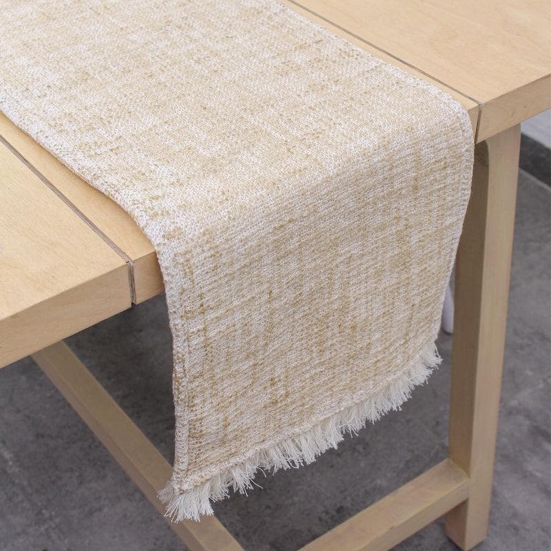 Buy Matsya Vala Runner - Beige Table Runner from Vaaree