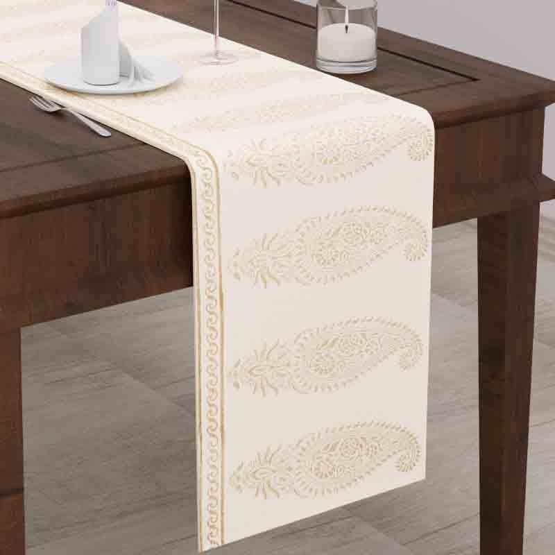 Buy Golden Paisley Table Runner Table Runner from Vaaree