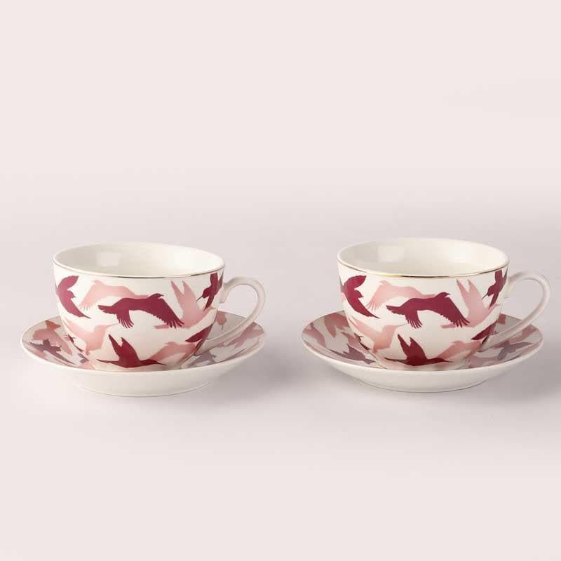 Buy Birds Across Tea Cup & Saucer - Set Of Two Tea Cup & Saucer from Vaaree