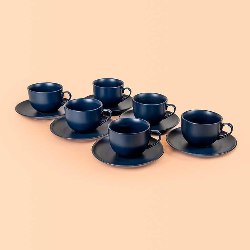 Buy Blissful Blue Cup & Saucer Set - Set of Six Tea Cup from Vaaree