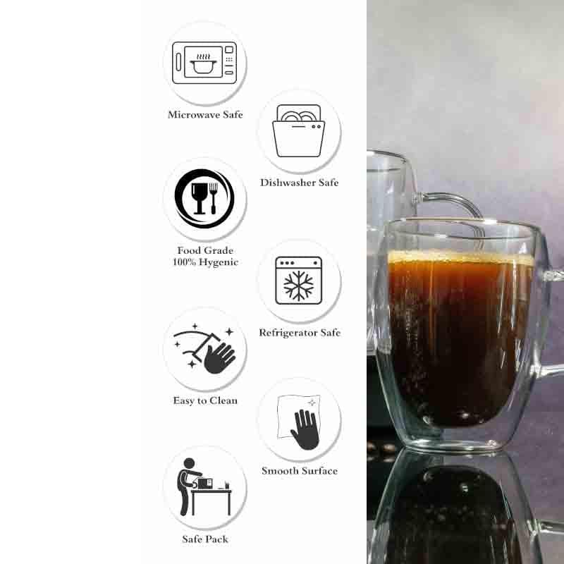 Buy CoolTrex Glass Mug (Tall) - Set of Two Tea Cup from Vaaree