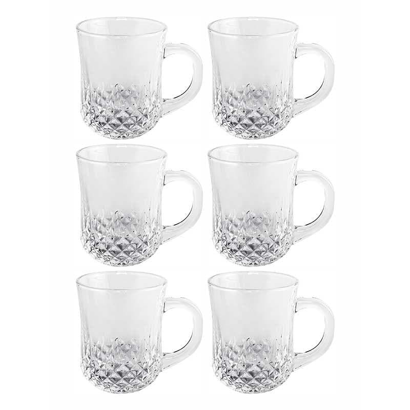 Buy Crux Glass Mugs (210 ml) - Set of Six Tea Cup from Vaaree