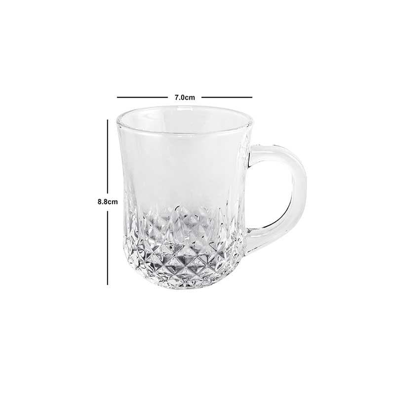 Buy Crux Glass Mugs (210 ml) - Set of Six Tea Cup from Vaaree